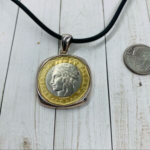Milor Framed 1995 1000 Lire Italian Coin Necklace